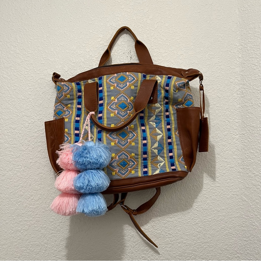 Nena & Co Heritage & Society Falseria Embroidered Backpack Purse Boho Bag View 2